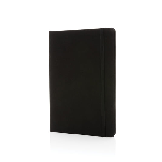 Gray GRS certified RPET A5 notebook by XD Collection, featuring a durable eco-friendly cover and lined pages.