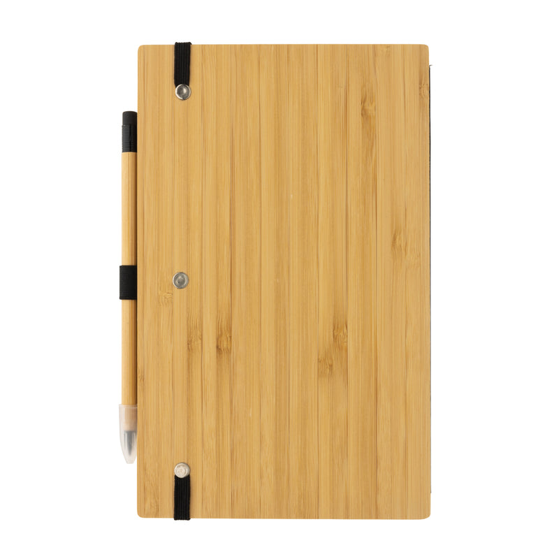 Load image into Gallery viewer, Bamboo notebook and infinity pencil set - Custom Wood Designs
