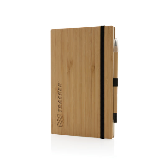 Bamboo notebook and infinity pencil set - Custom Wood Designs
