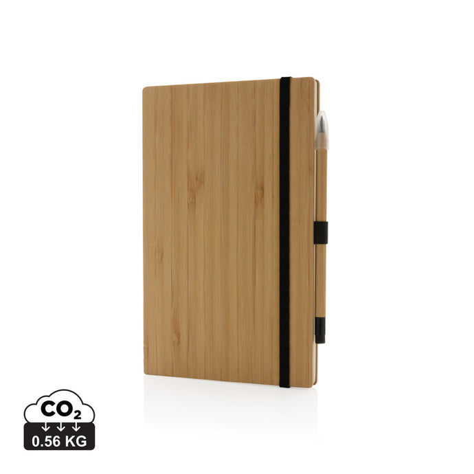 Bamboo notebook and infinity pencil set - Custom Wood Designs