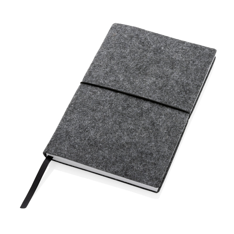 Load image into Gallery viewer, Recycled felt A5 softcover notebook by XD Collection, eco-friendly portfolio with durable cover and blank pages for notes or sketches.
