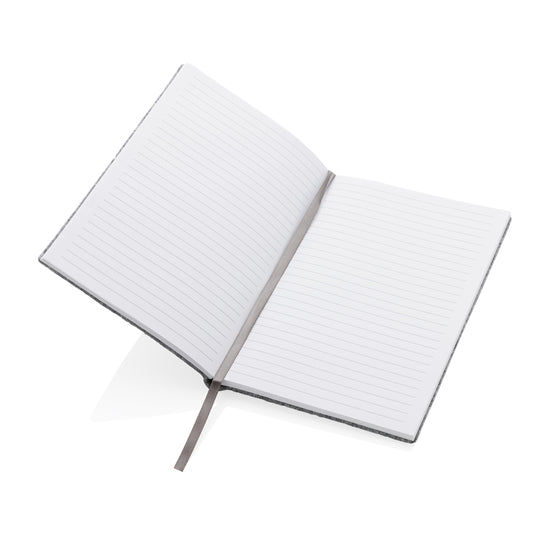 Recycled felt A5 softcover notebook from XD Collection GRS certified portfolio with eco-friendly design and soft texture.