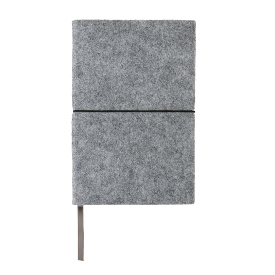 Recycled felt A5 softcover notebook from XD Collection, eco-friendly portfolio with a durable, textured cover and pages inside.