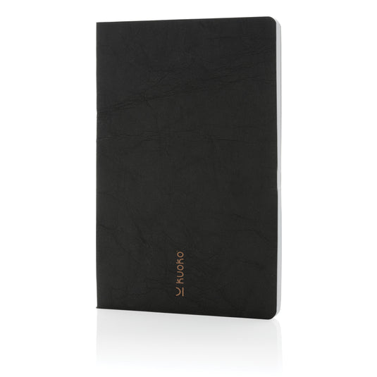 Salton A5 GRS certified recycled paper notebook from XD Collection with a hardcover and lined pages, suitable for notes and journaling.