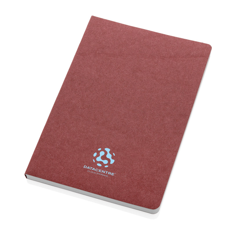 Load image into Gallery viewer, Salton A5 GRS certified recycled paper notebook from XD Collection, showing a close-up of the cover with textured finish.

