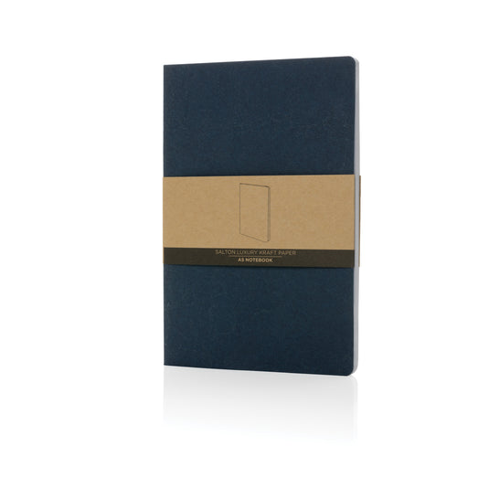 Salton A5 GRS certified recycled paper notebook from XD Collection, showing a closed eco-friendly notebook with a textured cover.