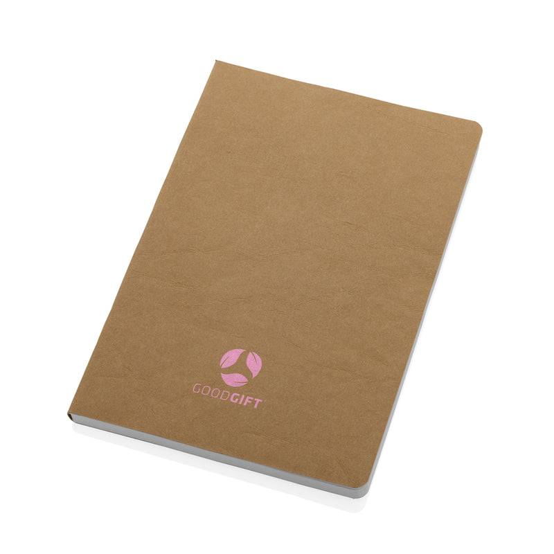 Load image into Gallery viewer, Salton A5 GRS certified recycled paper notebook from XD Collection, featuring a durable cover and lined pages for note-taking.
