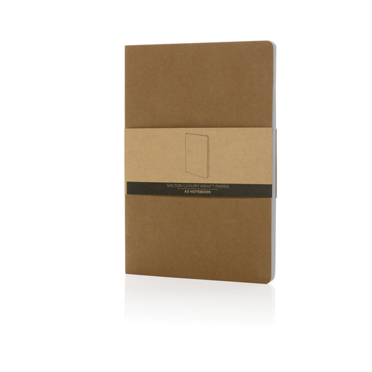 Recycled paper notebook from XD Collection's Salton A5 GRS certified portfolio with a textured cover and lined pages.