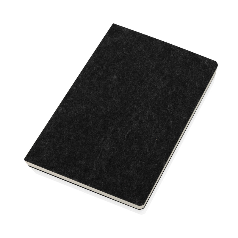Load image into Gallery viewer, Recycled felt A5 notebook by XD Collection with GRS certification, featuring a durable portfolio-style cover and eco-friendly design.
