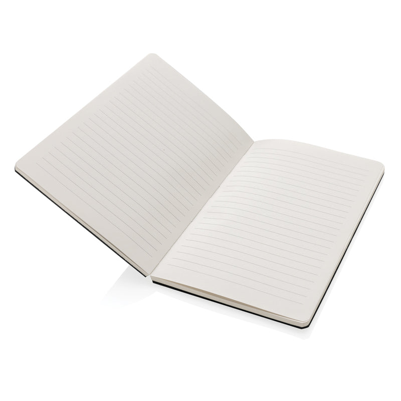 Load image into Gallery viewer, A green A5 recycled felt notebook from XD Collection, featuring a soft textured cover and compact design for note-taking.
