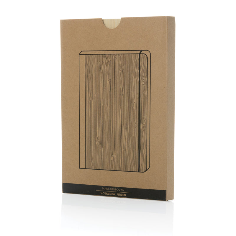 Load image into Gallery viewer, Scribe bamboo A5 Notebook - Custom Wood Designs
