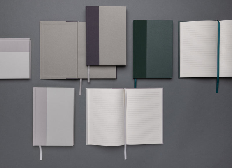 Load image into Gallery viewer, XD Collection Words GRS certified RPET and Kraft A5 notebook with textured cover and elastic closure for writing and note-taking.
