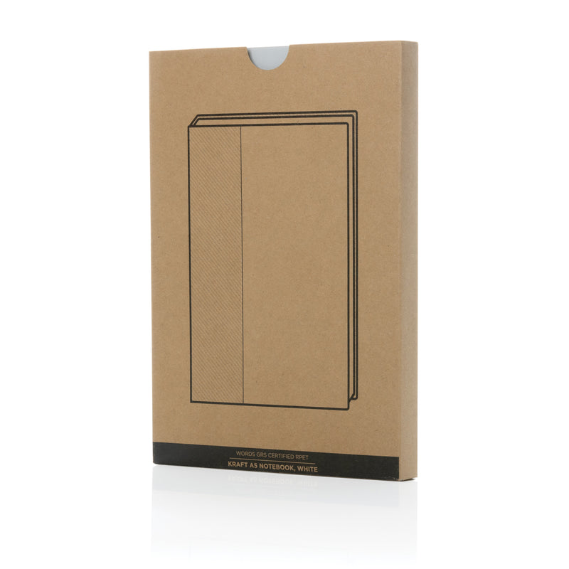 Load image into Gallery viewer, XD Collection A5 notebook with Words GRS certified RPET and Kraft cover, ideal for portfolios and note-taking.
