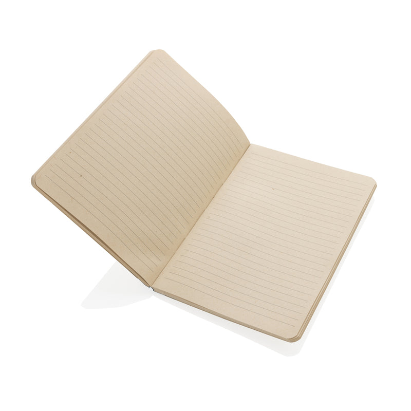 Load image into Gallery viewer, A5 size Stylo Sugarcane paper notebook from XD Collection with a textured cover and spiral binding, designed for note-taking and journaling.
