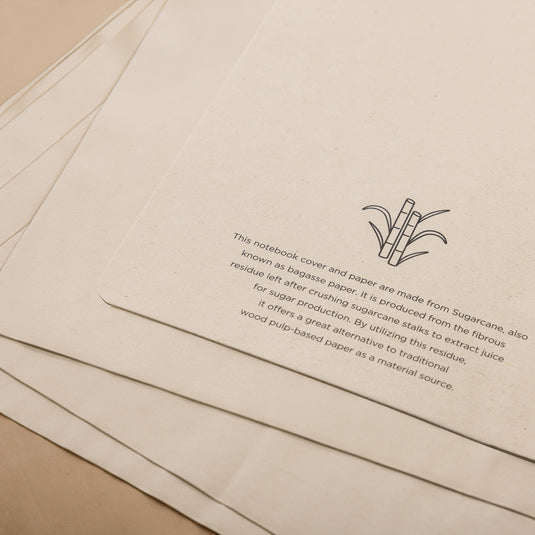 A5 size Stylo Sugarcane paper notebook from XD Collection with a textured cover, ideal for writing and note-taking.