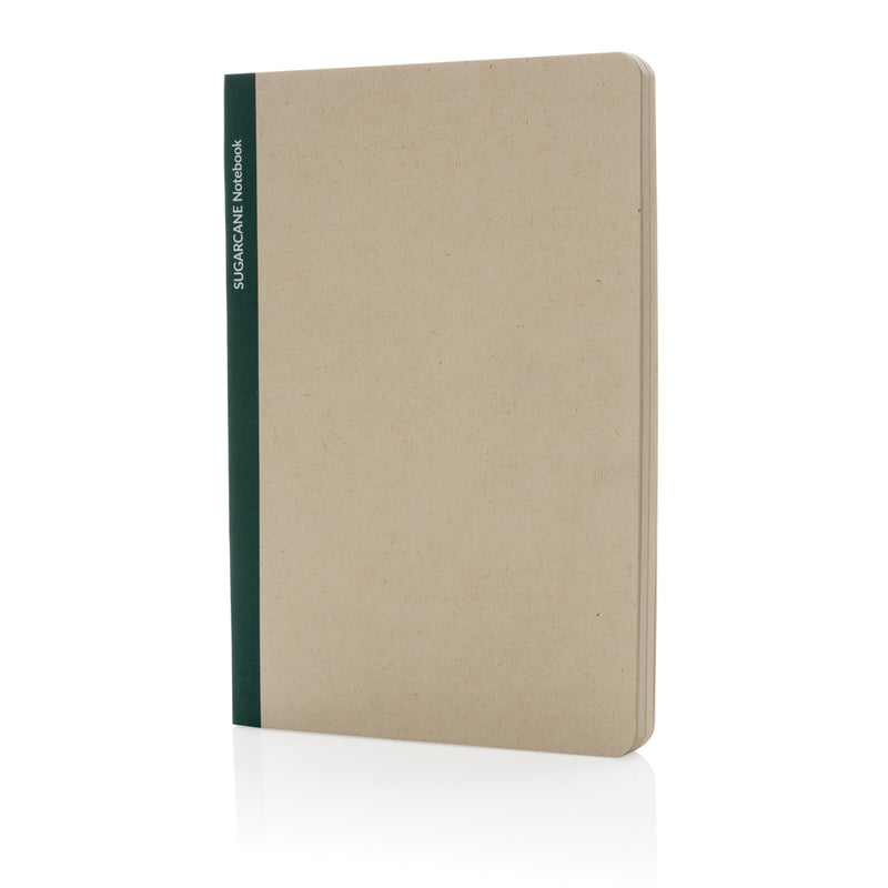 Load image into Gallery viewer, A5 notebook with sugarcane paper cover from XD Collection, featuring a stylish portfolio design with a natural textured finish.
