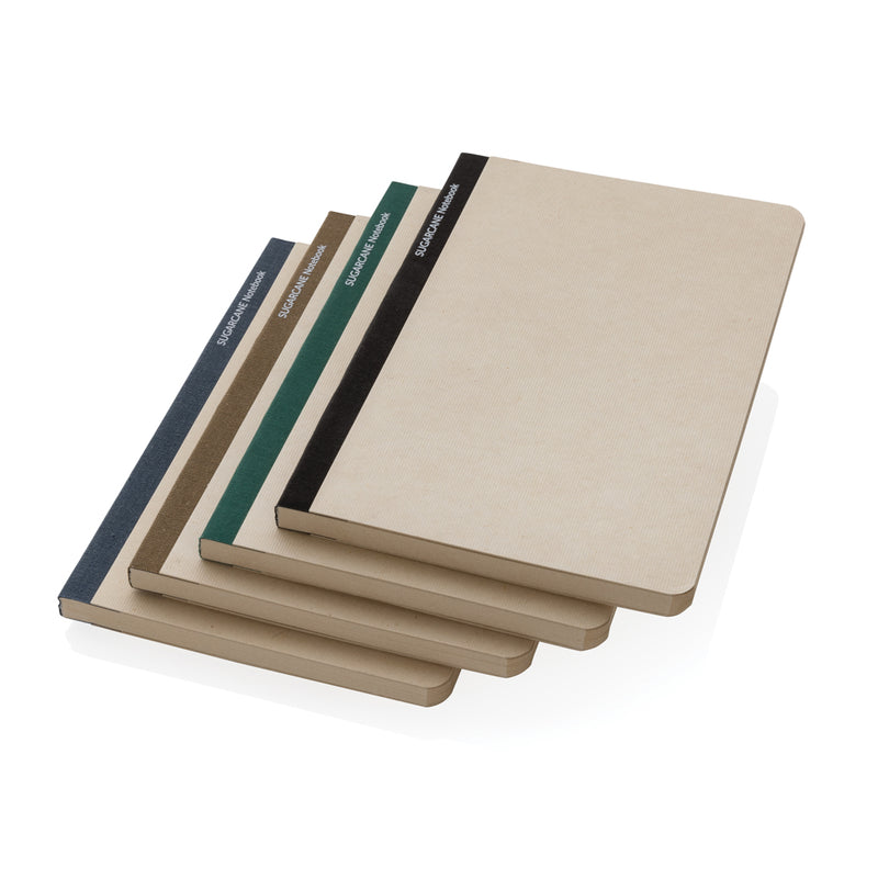 Load image into Gallery viewer, A5 notebook with sugarcane paper cover from XD Collection, featuring a stylish portfolio design and natural textured surface.

