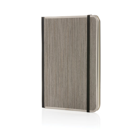 XD Collection Treeline A5 wooden cover deluxe notebook with natural wood cover and lined pages, ideal for writing and note-taking.