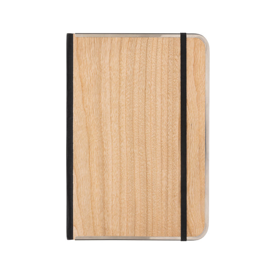 XD Collection Treeline A5 wooden cover deluxe notebook with natural wood finish and sturdy binding, suitable for writing and note-taking.
