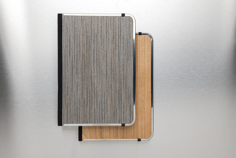 Load image into Gallery viewer, XD Collection Treeline A5 wooden cover deluxe notebook with a sleek wooden exterior and lined pages inside.
