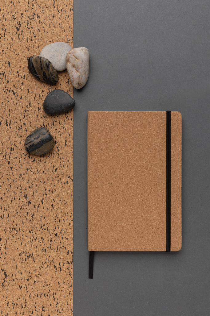 Load image into Gallery viewer, Stoneleaf A5 cork and stonepaper notebook from XD Collection, showing a close-up of the textured cover with a sleek, modern design.
