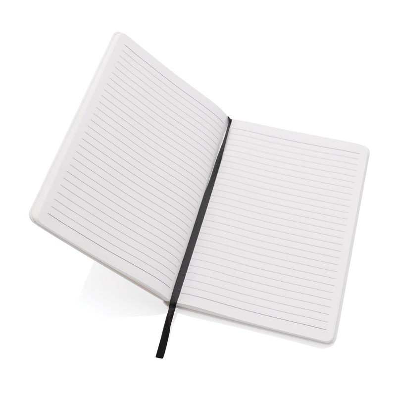 Load image into Gallery viewer, Recycled kraft and stonepaper notebook from XD Collection, A5 size with durable cover, ideal for note-taking and journaling.
