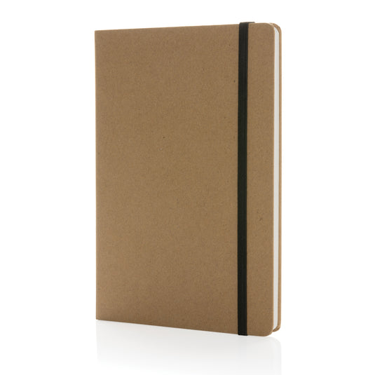 Craftstone A5 recycled kraft and stonepaper notebook by XD Collection, featuring a durable cover and eco-friendly design.