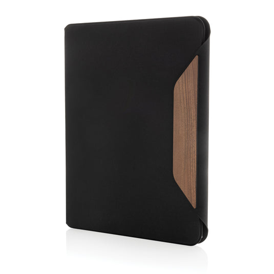 Teri AWARE™ RPET and walnut A4 portfolio - Custom Wood Designs