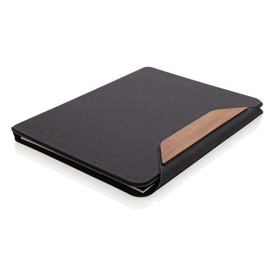 Teri AWARE™ RPET and walnut A4 portfolio - Custom Wood Designs