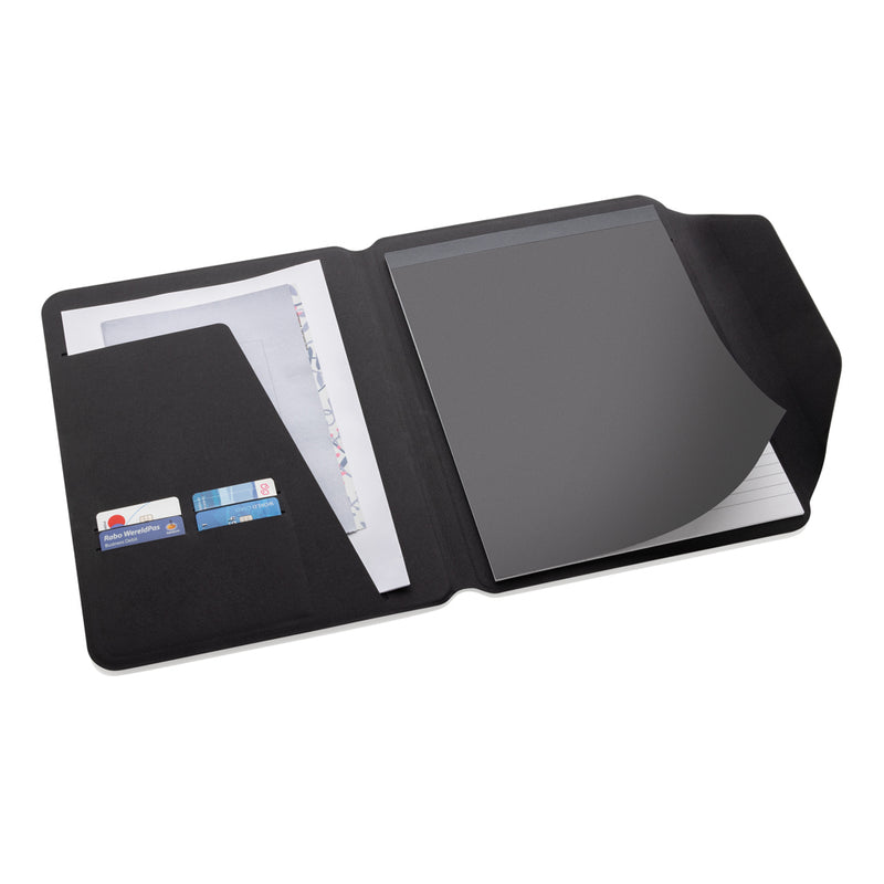 Load image into Gallery viewer, Teri AWARE™ RPET and walnut A4 portfolio - Custom Wood Designs
