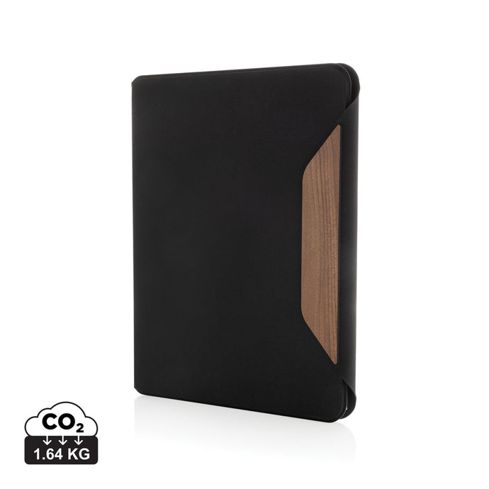Teri AWARE™ RPET and walnut A4 portfolio - Custom Wood Designs
