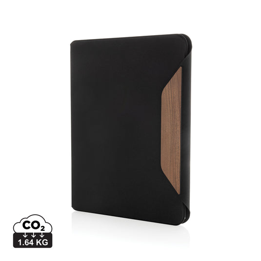 Teri AWARE™ RPET and walnut A4 portfolio - Custom Wood Designs