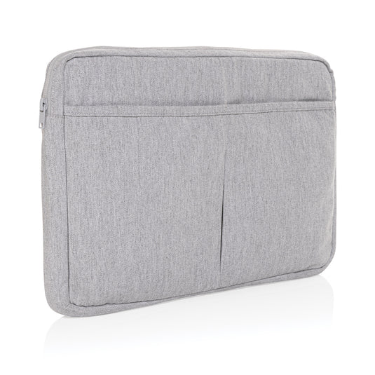 Laluka AWARE™ recycled cotton laptop sleeve for 15.6-inch laptops, by XD Collection, featuring a soft, eco-friendly design and zipper closure.