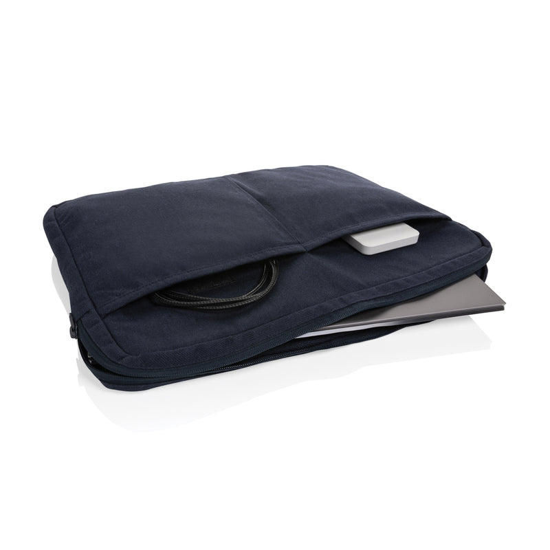 Load image into Gallery viewer, Laluka AWARE™ recycled cotton 15.6-inch laptop sleeve by XD Collection, with padded interior and eco-friendly design.

