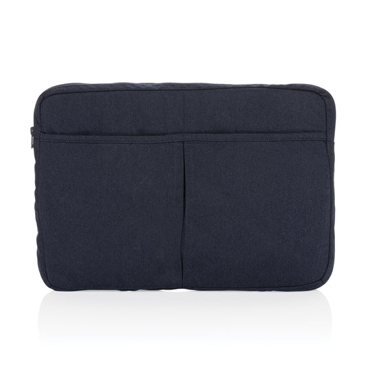 Laluka AWARE™ recycled cotton 15.6-inch laptop sleeve by XD Collection, showing its eco-friendly design and soft fabric exterior.