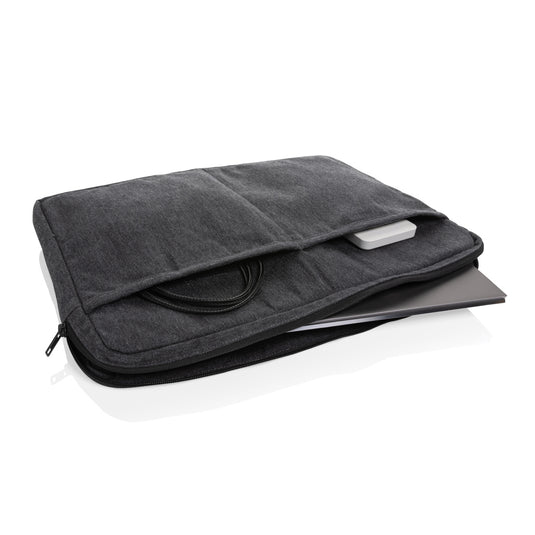 Laluka AWARE™ recycled cotton laptop sleeve for 15.6-inch laptops by XD Collection, showing the soft fabric and sleek design.