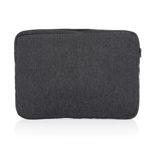 Laluka AWARE™ recycled cotton 15.6-inch laptop sleeve by XD Collection, protecting a laptop with eco-friendly design.