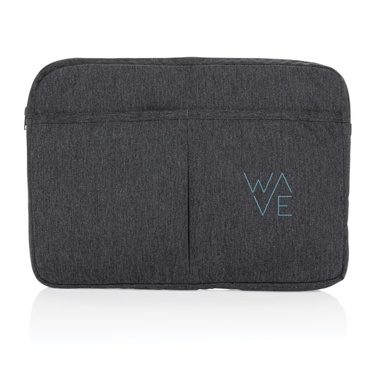 Laluka AWARE™ recycled cotton 15.6-inch laptop sleeve by XD Collection, showing eco-friendly design and soft interior lining.