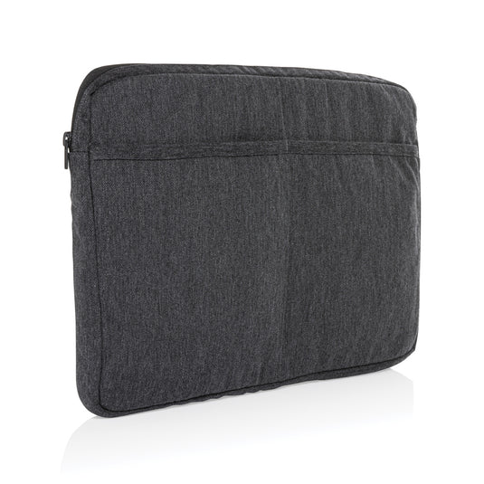XD Collection Laluka AWARE recycled cotton laptop sleeve for 15.6-inch laptops, featuring soft padding and eco-friendly design.