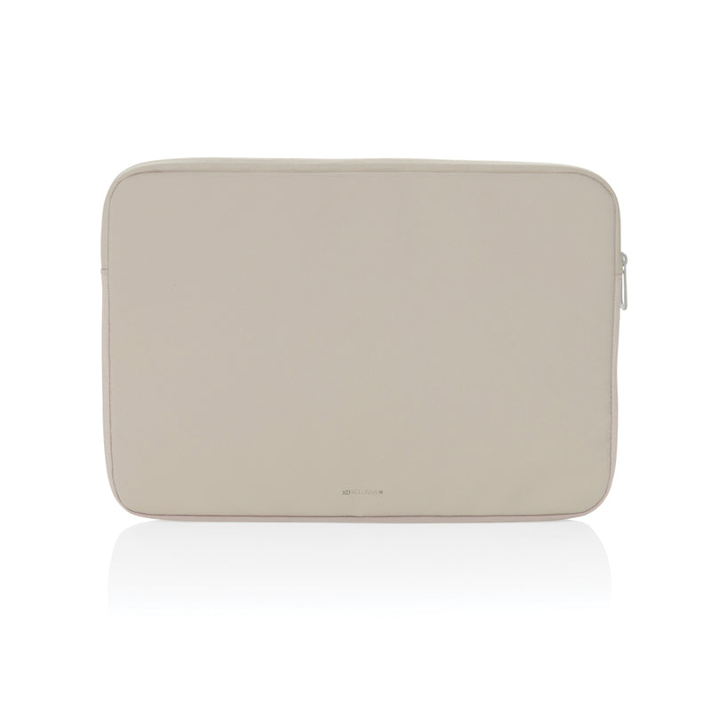 Load image into Gallery viewer, XD Xclusive Armond AWARE™ RPET 15.6-inch laptop sleeve in gray with a soft padded interior and zipper closure.
