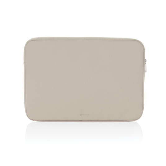 XD Xclusive Armond AWARE™ RPET 15.6-inch laptop sleeve in gray with a soft padded interior and zipper closure.