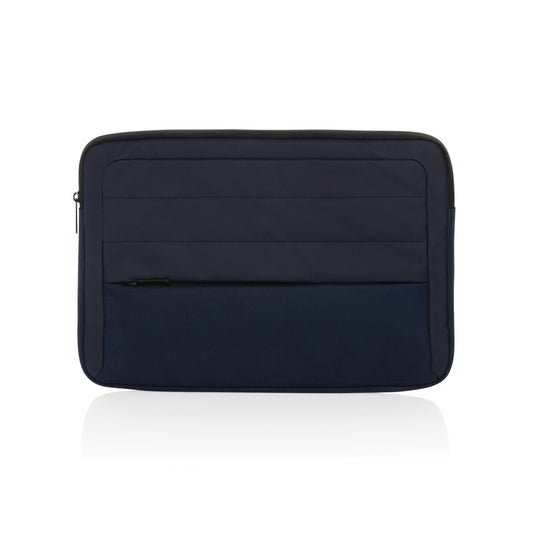 XD Xclusive Armond AWARE™ RPET 15.6-inch laptop sleeve in black with padded interior and sleek design for protection and style.