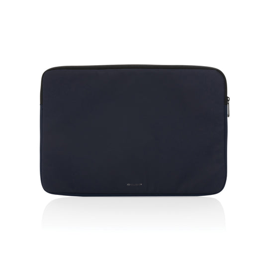 XD Xclusive Armond AWARE™ RPET 15.6 inch laptop sleeve in eco-friendly fabric, shown with a padded interior and sleek design.