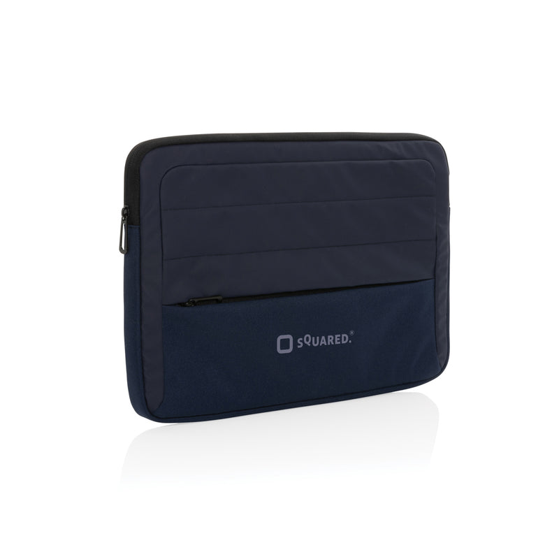 Load image into Gallery viewer, XD Xclusive Armond AWARE™ RPET 15.6 inch laptop sleeve in grey with padded interior and zipper closure.
