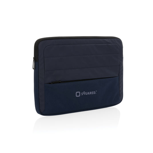 XD Xclusive Armond AWARE™ RPET 15.6 inch laptop sleeve in grey with padded interior and zipper closure.