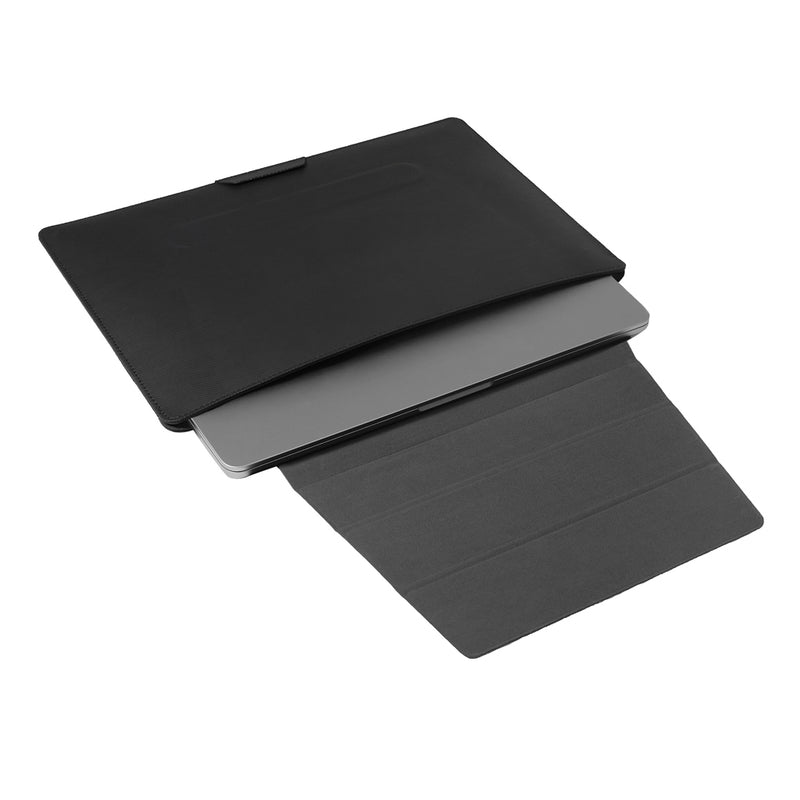 Load image into Gallery viewer, XD Design mobile office sleeve for 14-inch laptops, black fabric bag with zipper closure and padded interior for protection.
