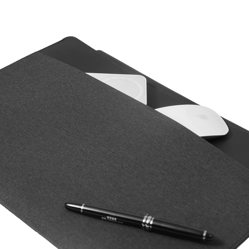 Load image into Gallery viewer, XD Design 14-inch mobile office sleeve in black, slim protective bag with handle and zip closure for laptops and travel.
