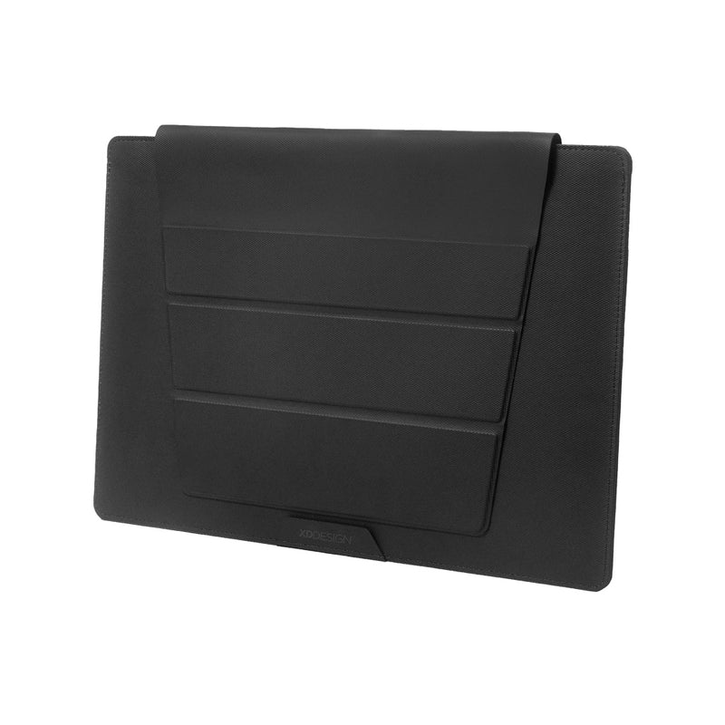 Load image into Gallery viewer, XD Design mobile office sleeve for 14-inch laptops, black bag with padded interior and sleek design for travel and work.
