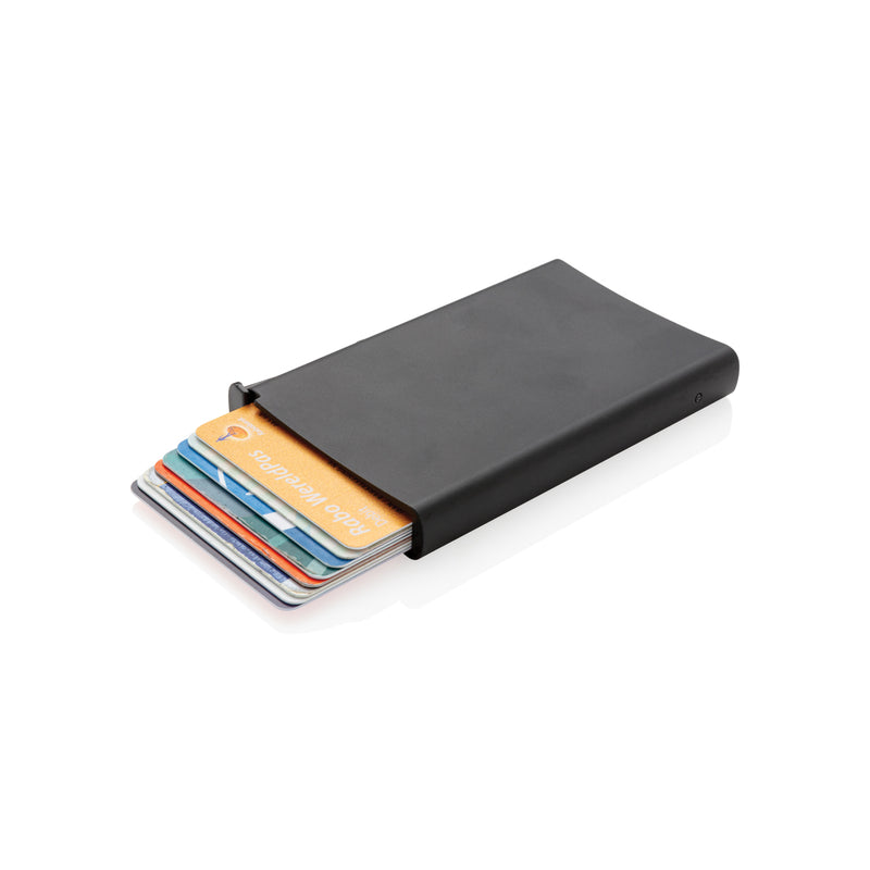 Load image into Gallery viewer, Aluminium RFID cardholder from XD Collection, sleek and compact travel accessory with card slots and RFID protection.
