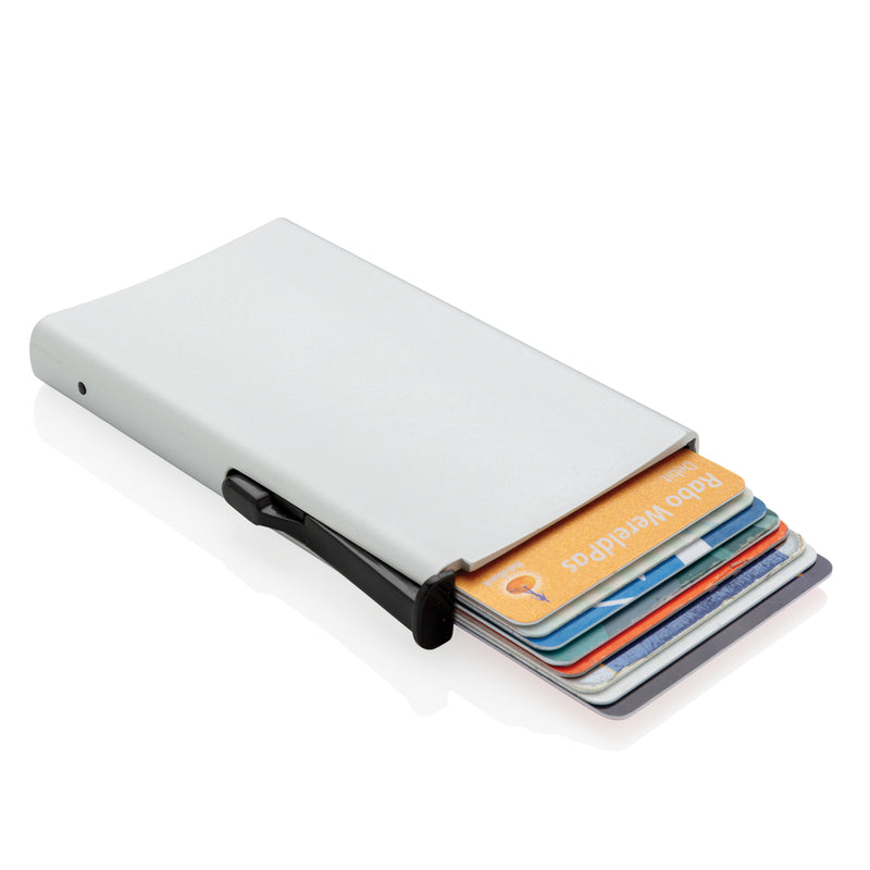 Load image into Gallery viewer, XD Collection aluminium RFID cardholder in a sleek, slim design, ideal for secure travel and everyday use.
